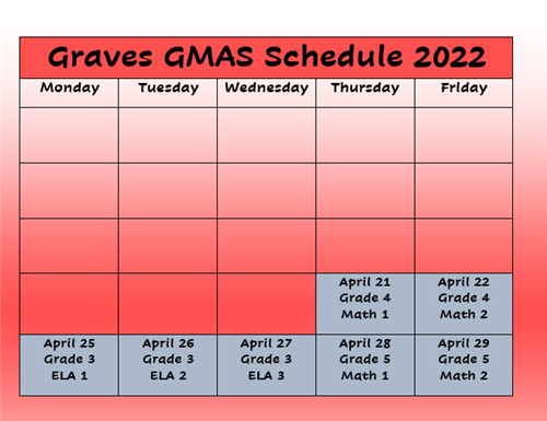 GMAS April Schedule